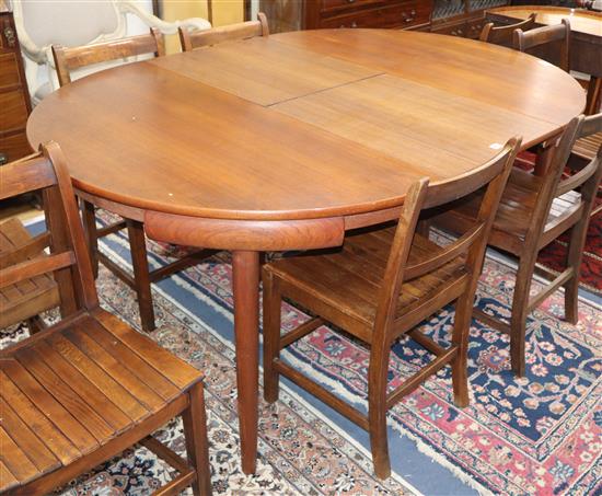 A Danish extending teak dining table L.170cm extended